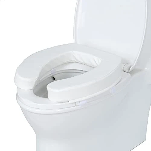 Cojín de asiento de inodoro elevado - cojín de asiento de inodoro suave de 2" para personas mayores,