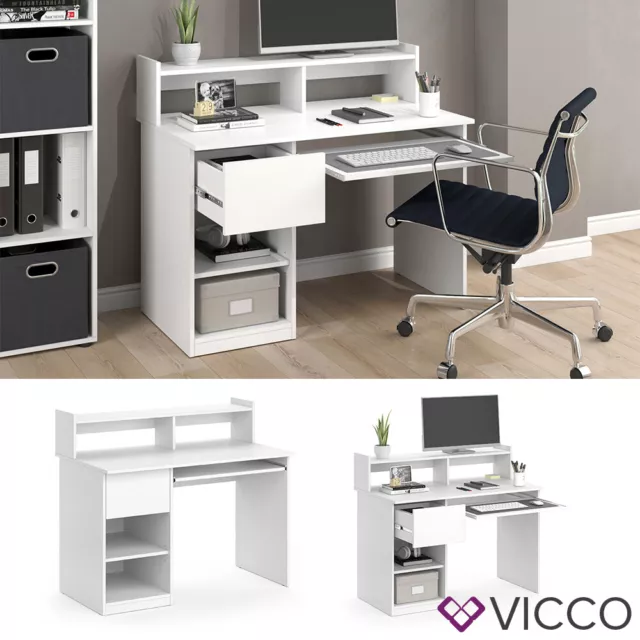 Vicco escritorio mesa de oficina mesa de trabajo Keno blanca mesa para ordenador