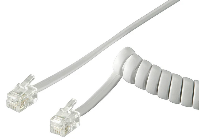 3x Telefonhörer-Spiralkabel; TEL MODU SPIRAL 2m RJ10 WEISS/WHITE