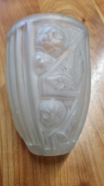 Tulipe en Verre Moulé Décor de Roses Pour Lampe Lustre ou Applique