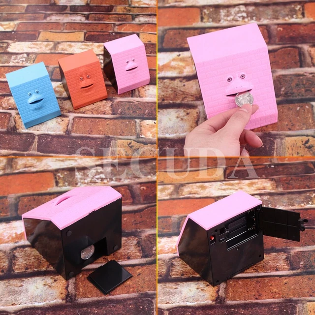MONEY EATING FACE BOX Cute Facebank PIGGY COINS BANK Funny Children Toys Gift