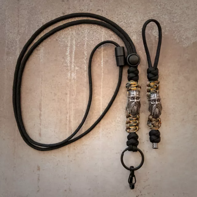 Practicalix Paracord Knife Hand Neck Lanyard Warrior Metal Bead Handmade Sydney