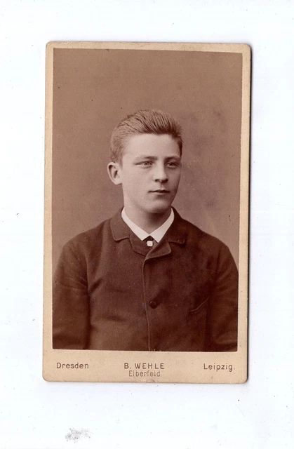 CDV Foto Herrenportrait mit Widmung - Dresden / Leipzig / Elberfeld 1883