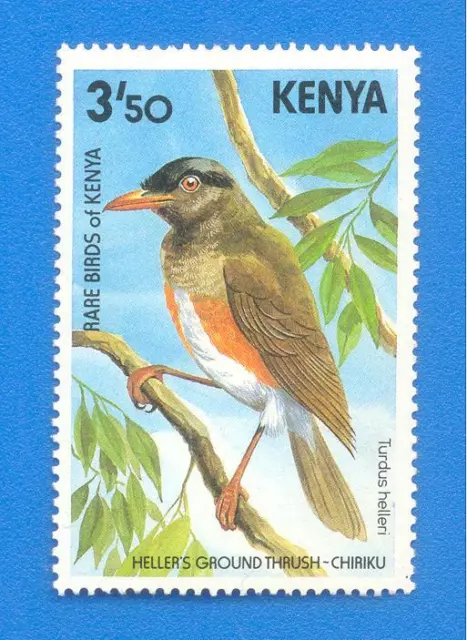 Kenya.3'50 Stamp.hellers Ground Thrush-Chiriku.unmounted Mint