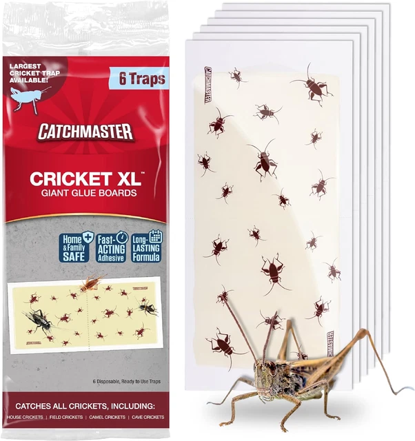 Cricket XL Giant Glue Boards 6-Pack, Adhesive Bug Catcher Indoor, Scorpion & Spi
