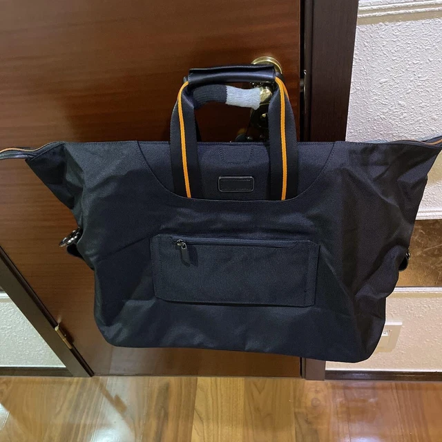 TUMI x MCLAREN  M-Tech Soft Satchel Black Orange Tote travel bag Near MINT