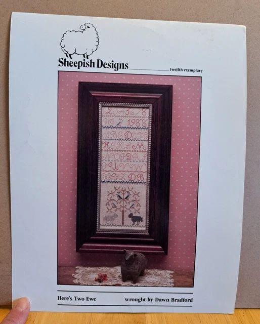 Sheepish Designs Twelfth 12 Exemplary "Here's Two Ewe" Cross Stitch Pattern 1988