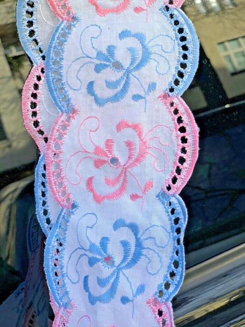 9M Spitzenborte Madeiraspitze Gardine Kissen Tischdecke Bett Band 9 cm rosa blau