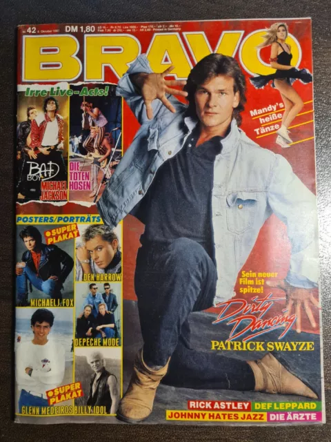 BRAVO 42/1987 Heft Komplett -Patrick Swayze, Ärzte, Nena, Michael Jackson - Top!