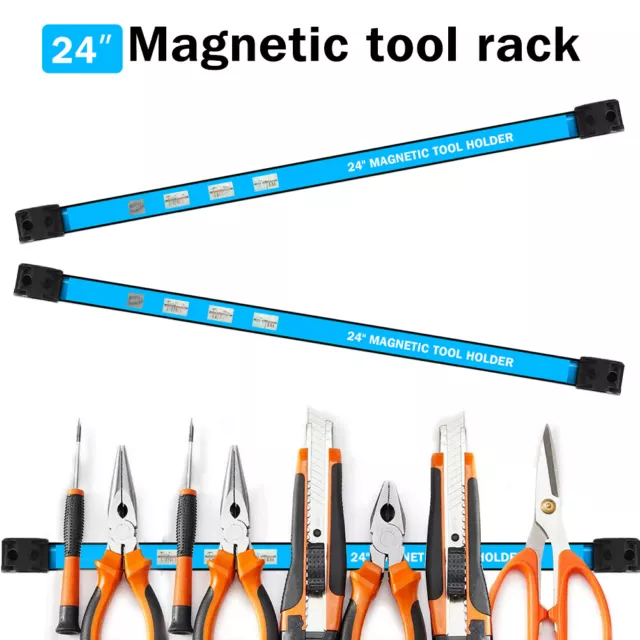 3X 64cm Magnetic Tool Holder Bar Organizer Storage Rack Wall Mounted Work Expert