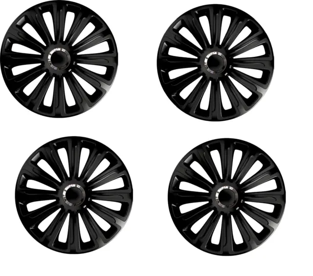 Wheel Trims 14" Hub Caps Trend RC Plastic Covers Set of 4  Black specific