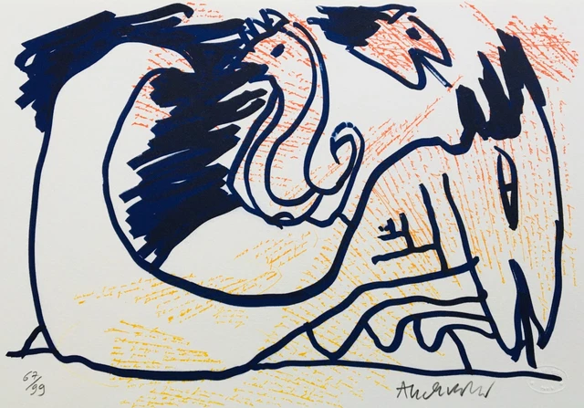 Lithographie de Pierre Alechinsky, Montagne-Dragon sur