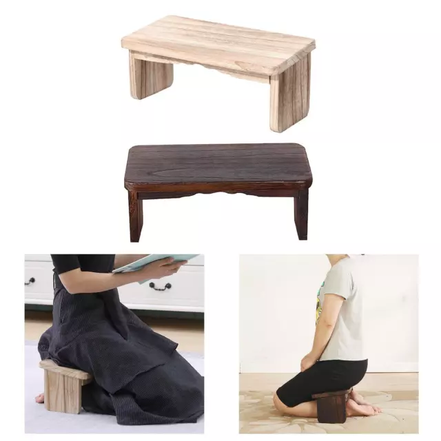 Folding Meditation Bench Comfortable Wooden Prayer Bench for Zen Practice