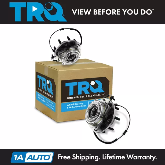 TRQ Wheel Bearing Hub Assembly Front Pair for 11-15 F250 F350 Super Duty 4WD SRW