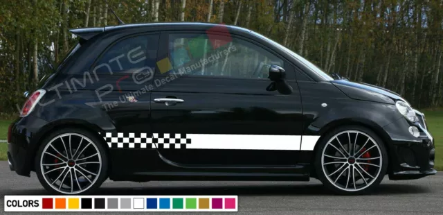 Stickers for FIAT 500 ABARTH Stripes lip side carbon tune racing finishing flag