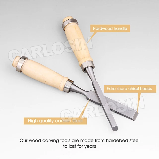 12 PIECE WOOD Carving Hand Chisel Tool Kit Set Wood Working Whittling ...