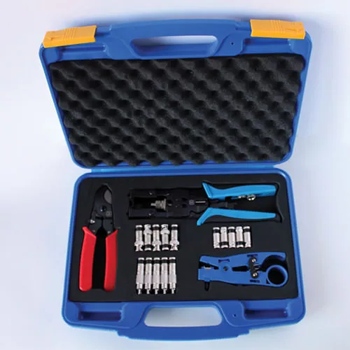 AG Cables Coaxial Compression Tool Kit with Cable Stripper Cutter Connectors