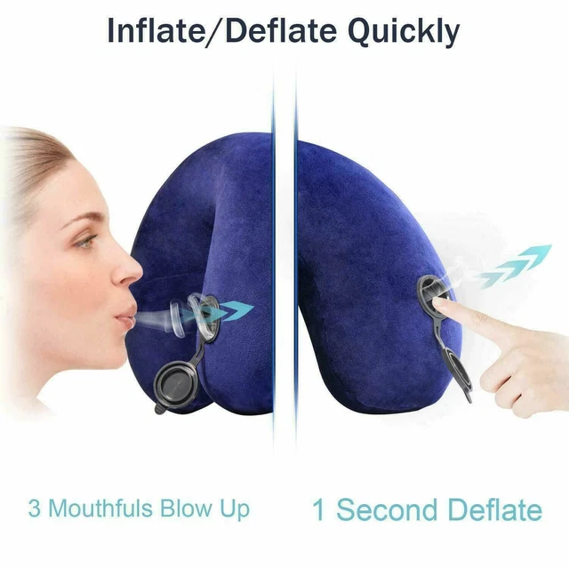 Air Inflatable Neck Support Pillow U Shape Comfort Cushion For Travel Car Flight 5