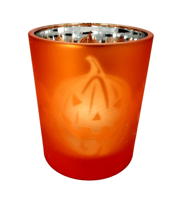 Bath & Body Works Pumpkin Dancing Tealight Holder 2007 Slatkin Orange & Silver