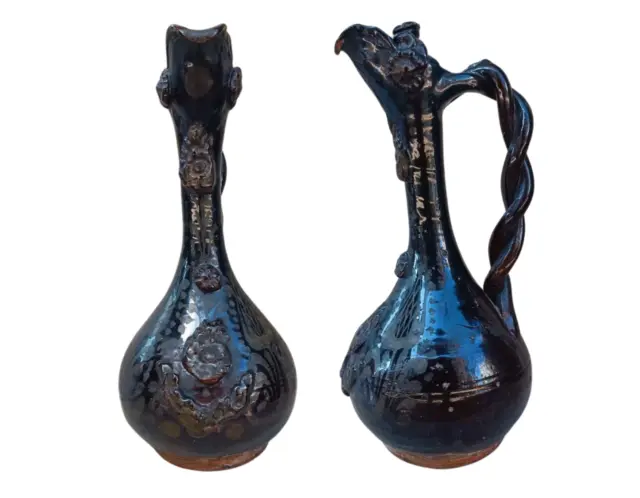 Antique 19th Century Ottoman Turkish Canakkale Pottery Ewer