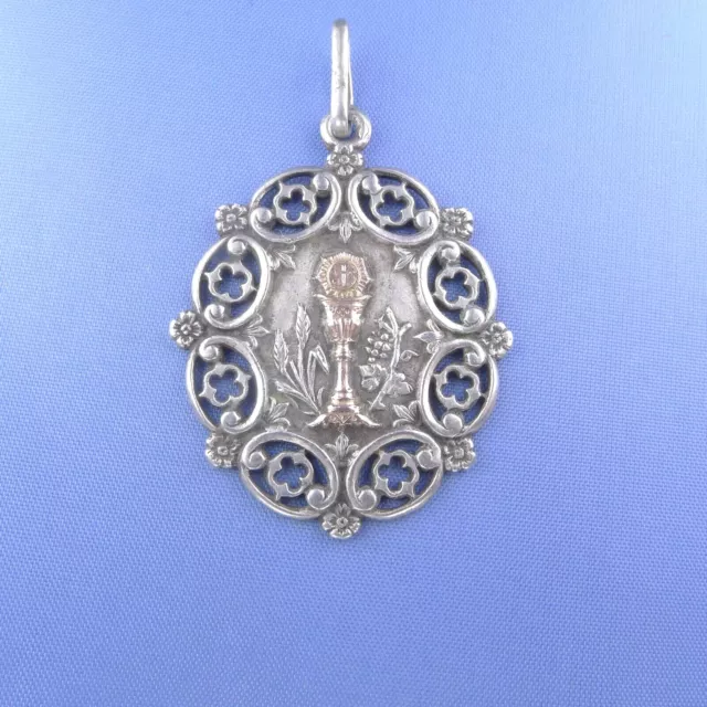 Fine Communion Medal  *  Sterling Silver Chalice Pendant