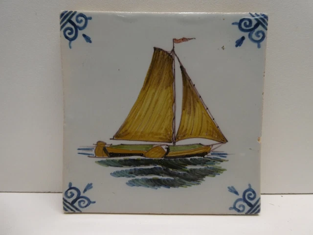 Vintage Dutch Pottery Hand Painted Tile Tea Pot Stand - Makkum Holland  Artist