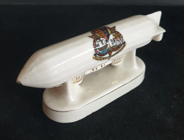 WW1 BRITISH CRESTED China German Zeppelin Airship by Arcadian with ...