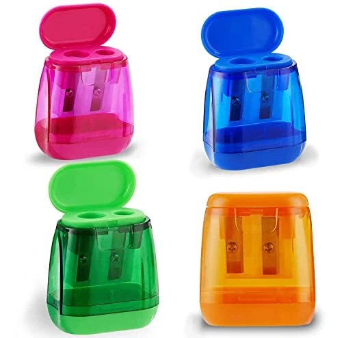 OFiSEXPT 4pcs Colored Pencil Sharpener Manual Pencil Sharpener Dual Holes for...