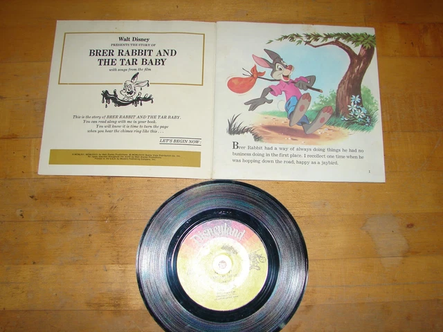 WALT DISNEY PRESENTS Brer Rabbit And The Tar Baby Book & Record 33 1/3 ...