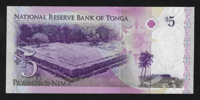 TONGA 5 PA'ANGA  2008  P-39a  UNC 2