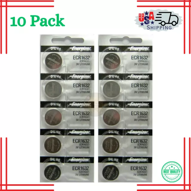 10x  FRESH ENERGIZER CR1632 ECR1632 1632 3V Lithium Coin Battery Expire 2031 10