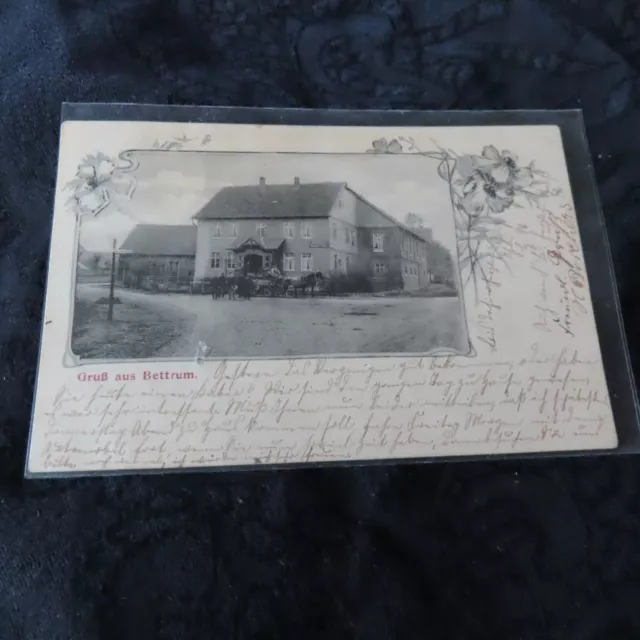 Cartolina storica: saluto da letto, Bassa Sassonia, carrozza, 1906