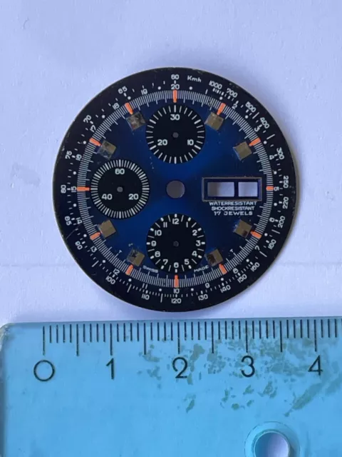 vintage Valjoux 7750 blue dial cadran Zifferblatt