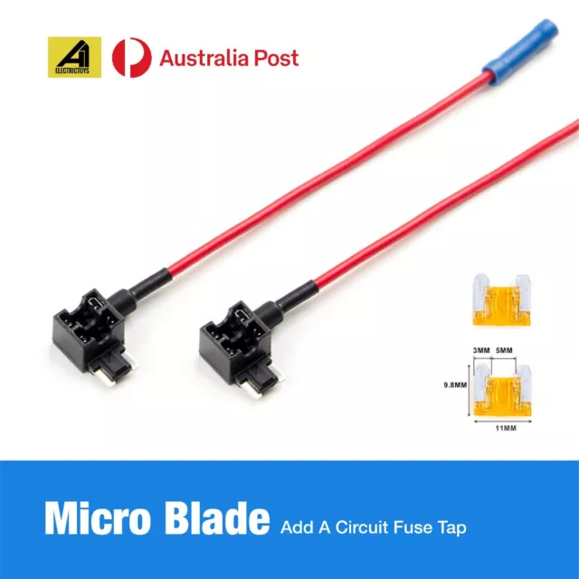 2 x Add a Circuit ACU Piggy Back Tap Micro Blade Fuse Holder 5A AU Local post