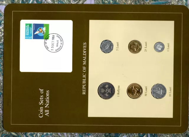 Coin Sets of All Nations Maldives w/card 1982 - 1984 UNC