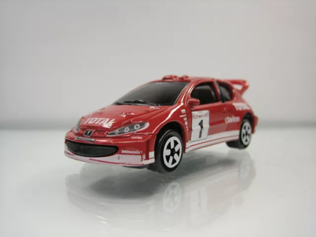 Diecast Majorette Peugeot 206 WRC Total No. 205B Red Good Condition