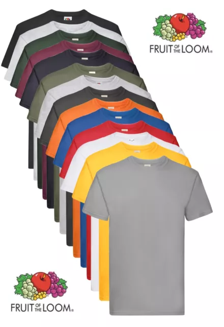 Fruit of the Loom Cotton Manica Corta Super Premium Maglietta S-5XL