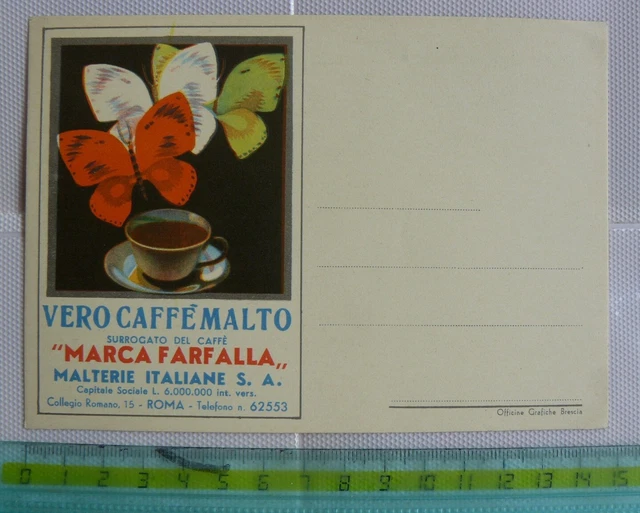 VERO  CAFFE'  MALTO " MARCA  FARFALLA " SURROGATO del CAFFE' _ CARTOLINA  NUOVA