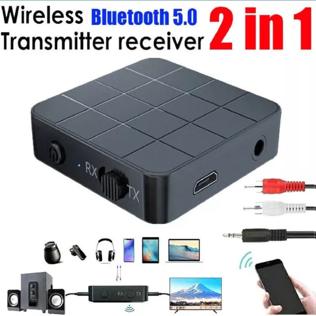 2 in1 Bluetooth 5.0 Wireless Audio Transmitter Receiver HIFI RCA Music Adapter