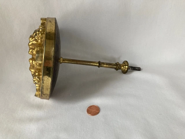 5" Antique Brass Gilt 19th Century Victorian Rosette Curtain Tie Back Hardware 23
