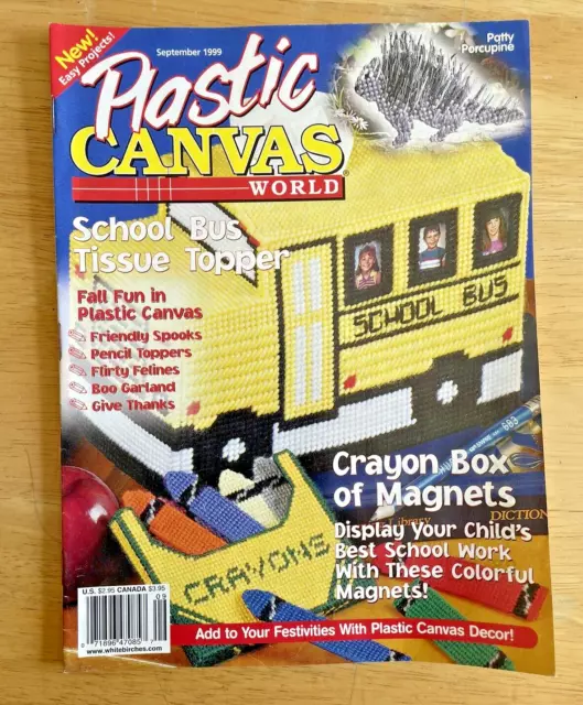 Plastic Canvas World Magazine Pattern Sept 1999 Fall Fun Halloween School