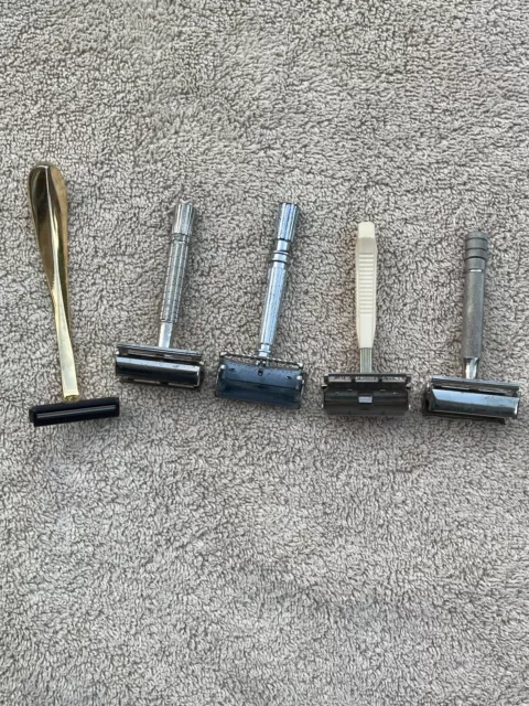 5 Vintage Razors-Gillette-Gem. Misromatic -Crabtree & Evelyn London-Gem Razor 3