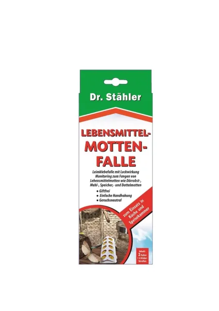 Dr. Stähler Lebensmittel Mottenfalle 2 St Motte Küchenschrank Speisekammer Leim