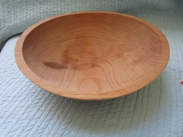 Holland Bowl Mill 12" Solid Hardwood Beech  Oval Dough Bowl Salad Serving EUC