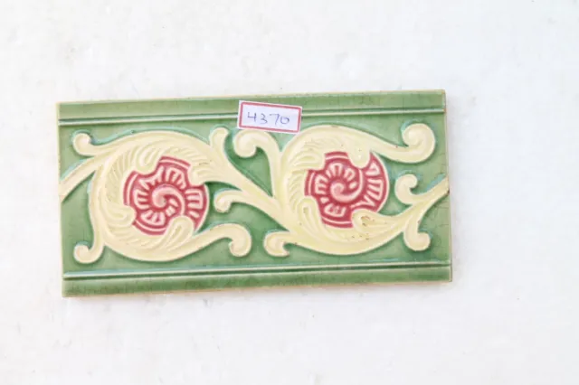Japan antique art nouveau vintage majolica border tile c1900 Decorative NH4370