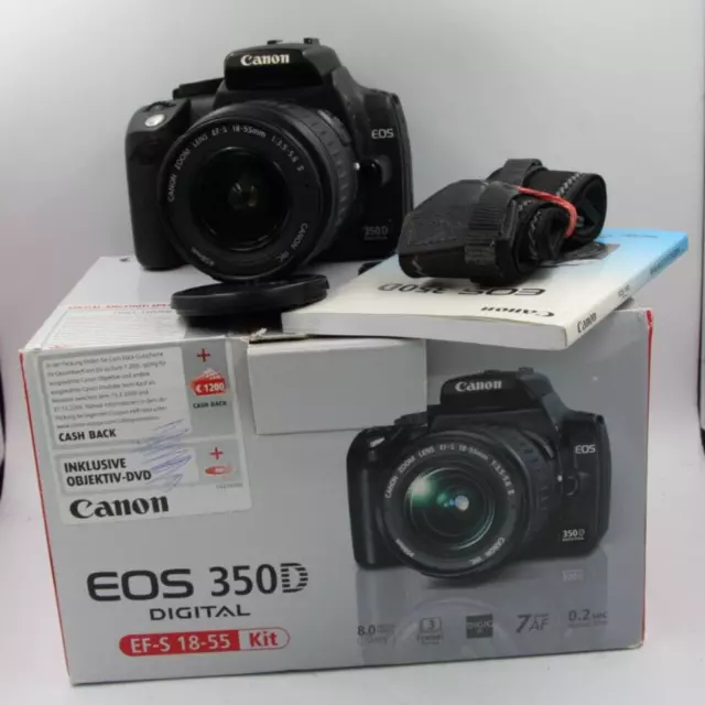 reflex digitale Fotocamera Canon EOS 350D + obiettivo 18-55 macchina fotografica