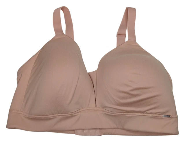 Breezies Women's Sz 36DD Brushed Wirefree Side Smoothing Bra Pink A508647