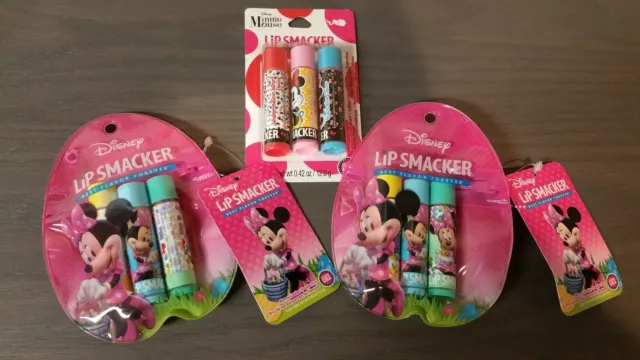 Lip Smacker Disney Minnie Mouse Lot of 9 Glosses Balms Cotton Candy Cupcake etc.
