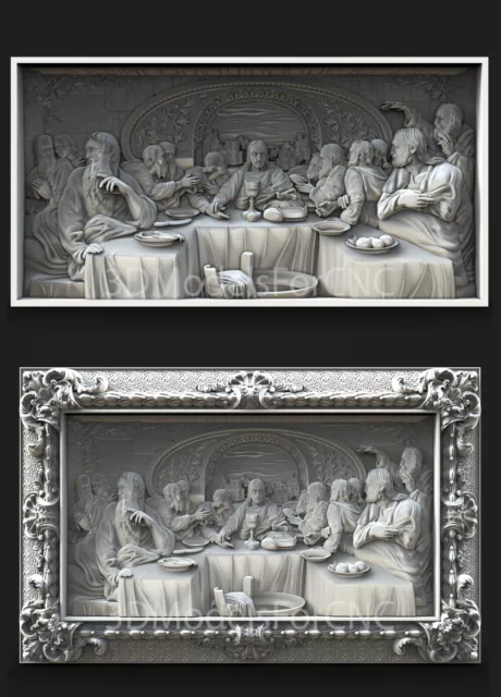 3D Model STL File for CNC Router Laser & 3D Printer The Last Supper 3 Pack