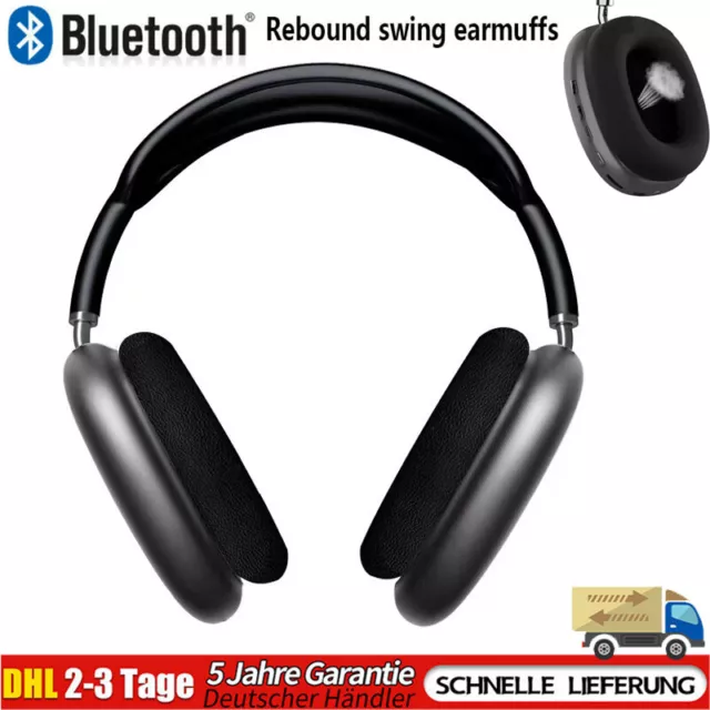 On Ear Kopfhörer Bluetooth 5.0 Stereo Bass Kopfhorer Kabellos Ohrhörer Schwarz